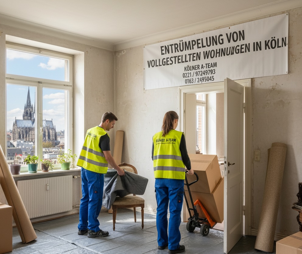 Entrümpelung von vollgestellten Wohnungen in Köln und Umgebung – professionell, zuverlässig & fair durch das Kölner A-Team
